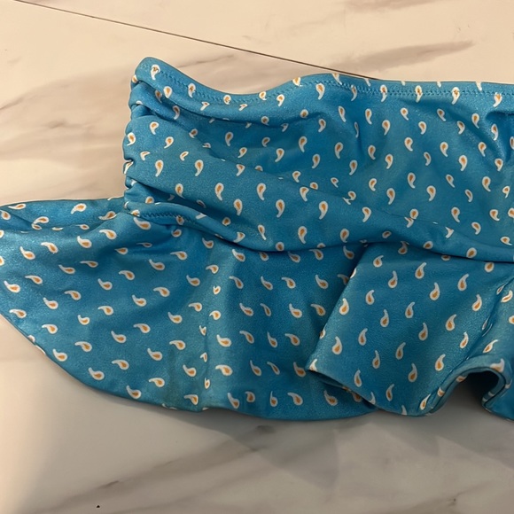 SHANI SHEMER Blue Bandeau Ruffled Swim Top Separates Swimsuit NWT size small - Picture 4 of 10